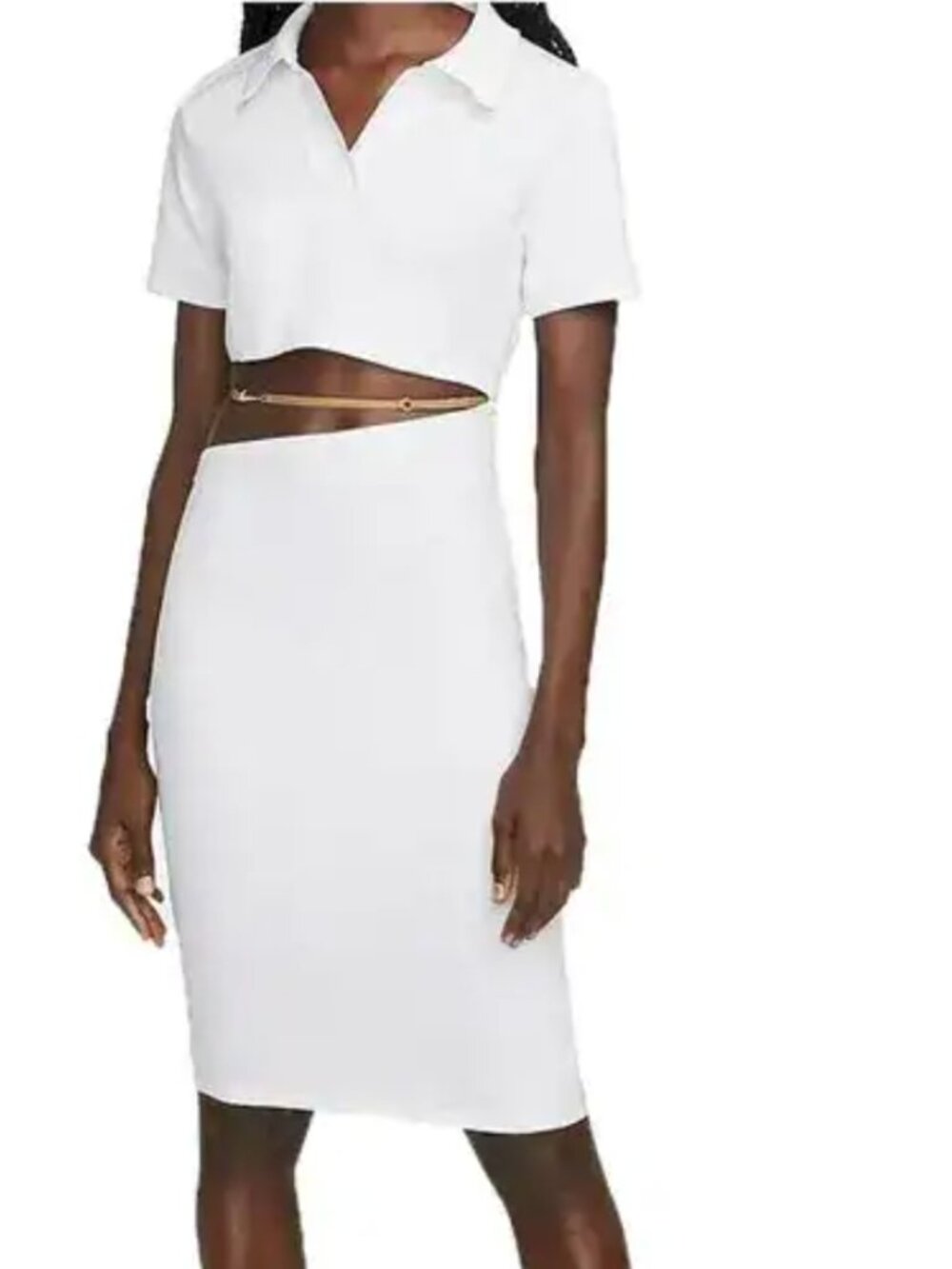 Nike x jacquemus White cutout la robe polo dress NWT